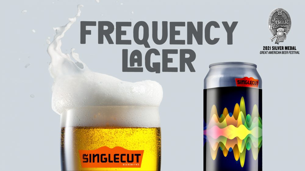 frequency lager gabf silver medal beer and beer can