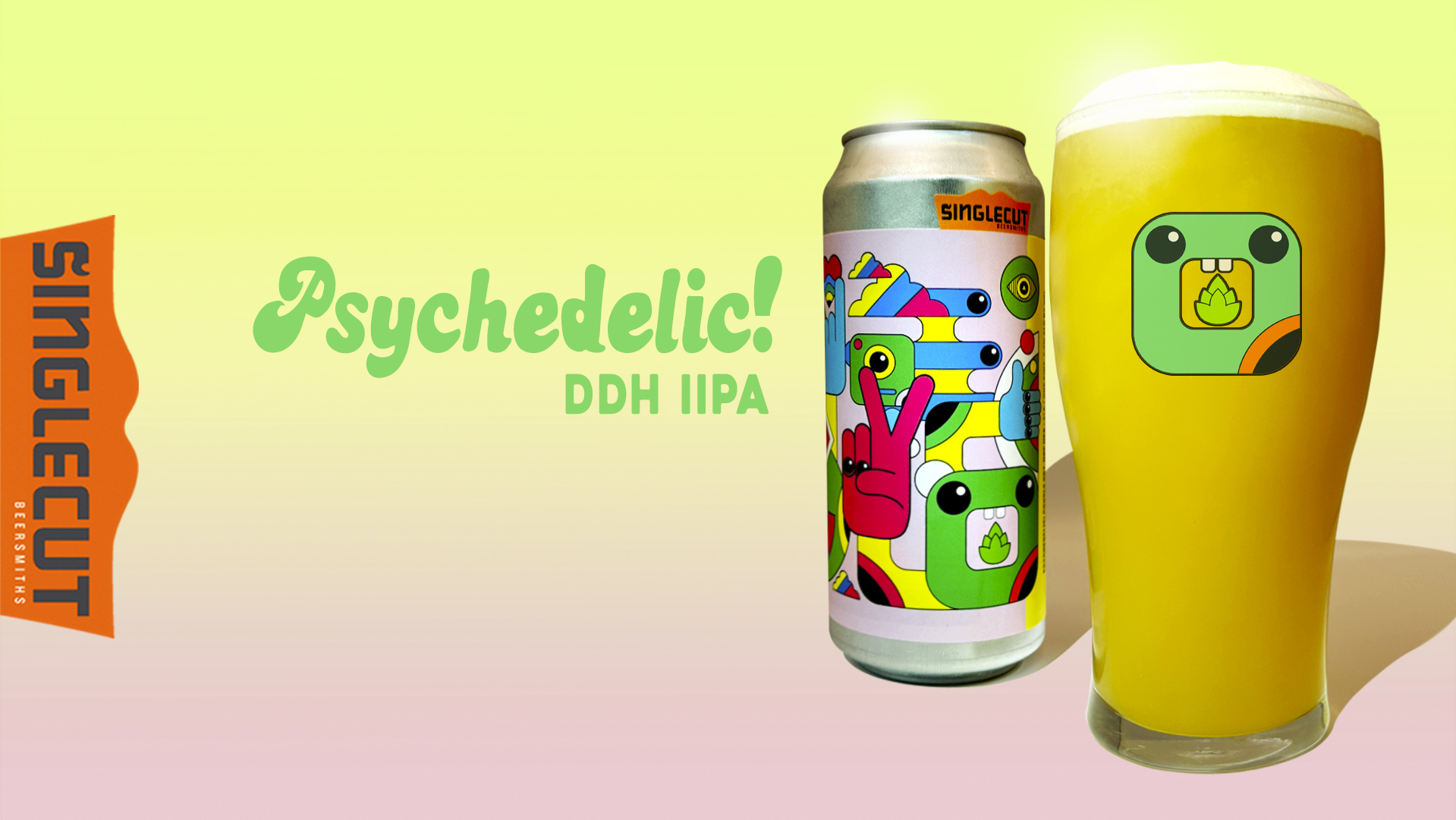 psychedelic ddh iipa beer and glass